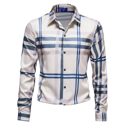 Herren Hemd Langarm Karomuster Modern Baumwolle - BerlinGlamour