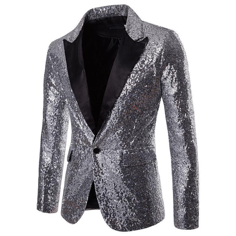 Herren Blazer Glitzernd Elegant Schnitt Modisch