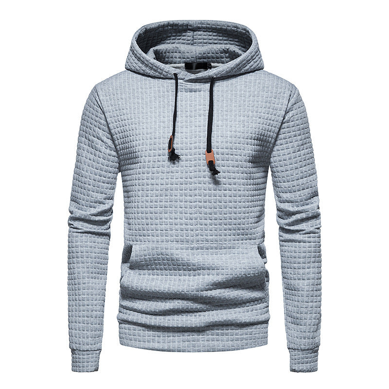 Herren Kapuzenpullover Modern Strukturiert Grau