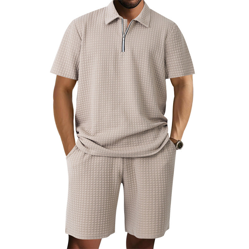 Herren Kurzarm Set Elastisch Modern Strukturiert