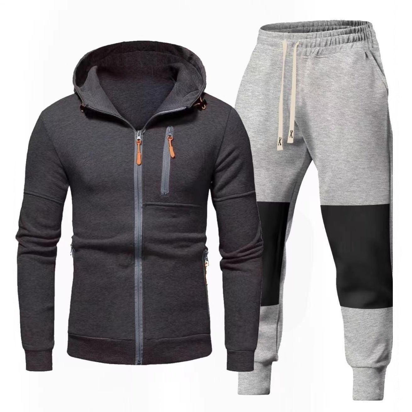 Herren Sportset Hoodie Jogginghose mit Reißverschlusstaschen - BerlinGlamour