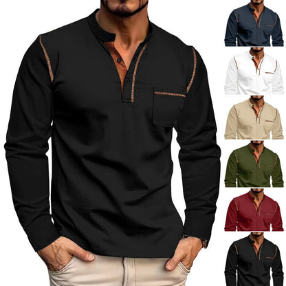 Herren Langarmshirt Modern Lässig mit Cooler Optik - BerlinGlamour