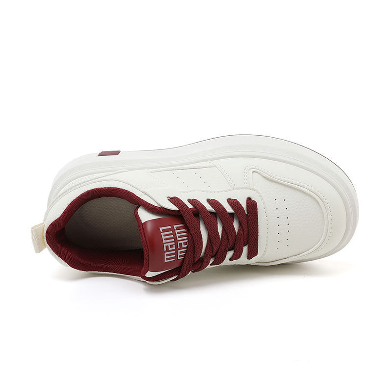 Damen Sneaker Bequem Chunky Atmungsaktiv Weiß