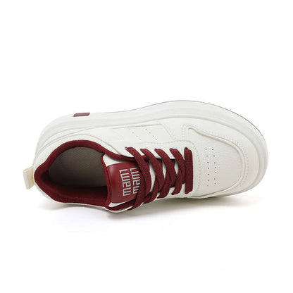 Damen Sneaker Bequem Chunky Atmungsaktiv Weiß