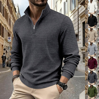Herren Fleecejacke Reißverschluss Strukturiert Modern