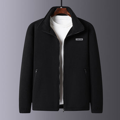 Herren Fleecejacke Warm mit Kragen und Taschen