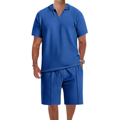 Herren Polo-Shorts-Set atmungsaktiv Komfortabel Sommer