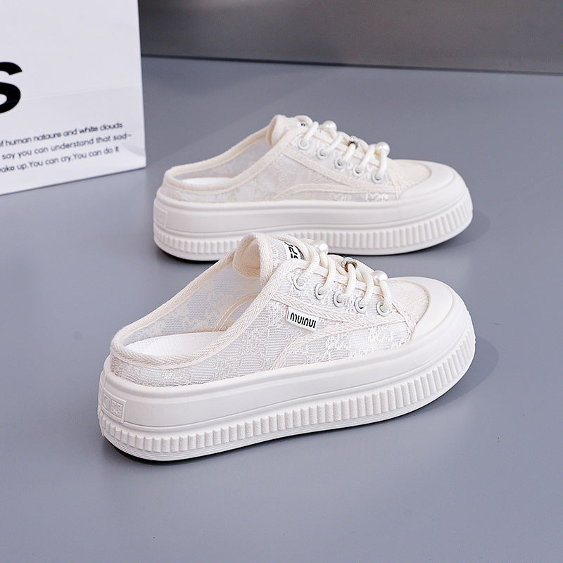 Damen Sneaker Leicht Spitze Elegant Sportlich