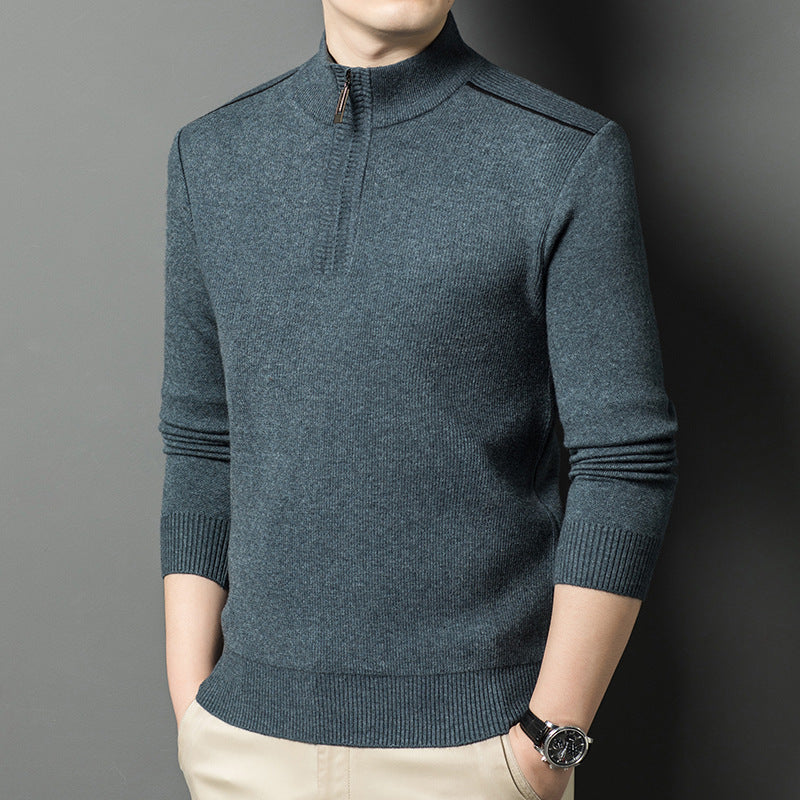 Herren Pullover Stehkragen Eleganter HalbReißverschluss Modern