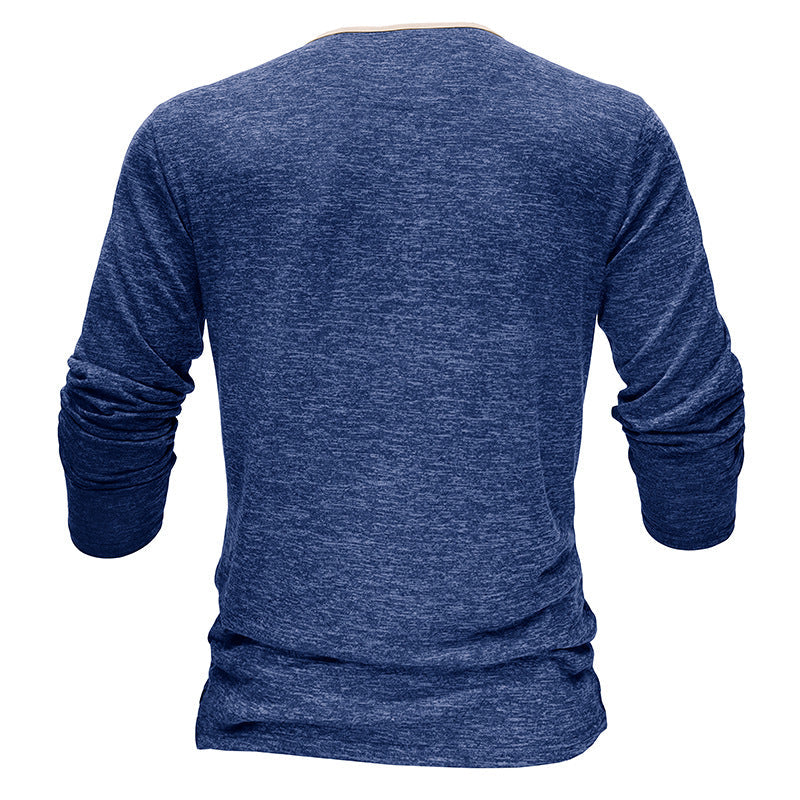 Herren Langarmshirt Modern mit Kontrastknöpfen Ergonomisch