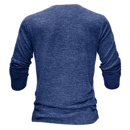 Herren Langarmshirt Modern mit Kontrastknöpfen Ergonomisch