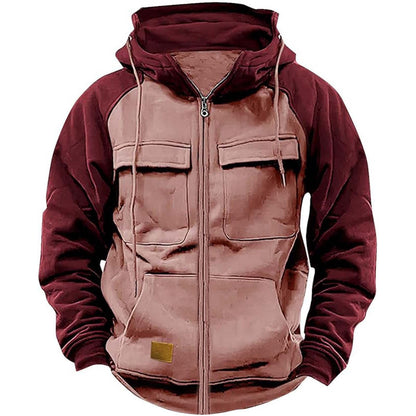 Herren Hoodie Modern mit Brusttaschen und Aufdruck