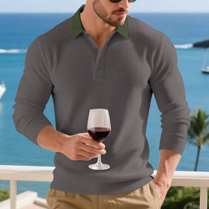 Herren Poloshirt Modern Strukturiert Elegant