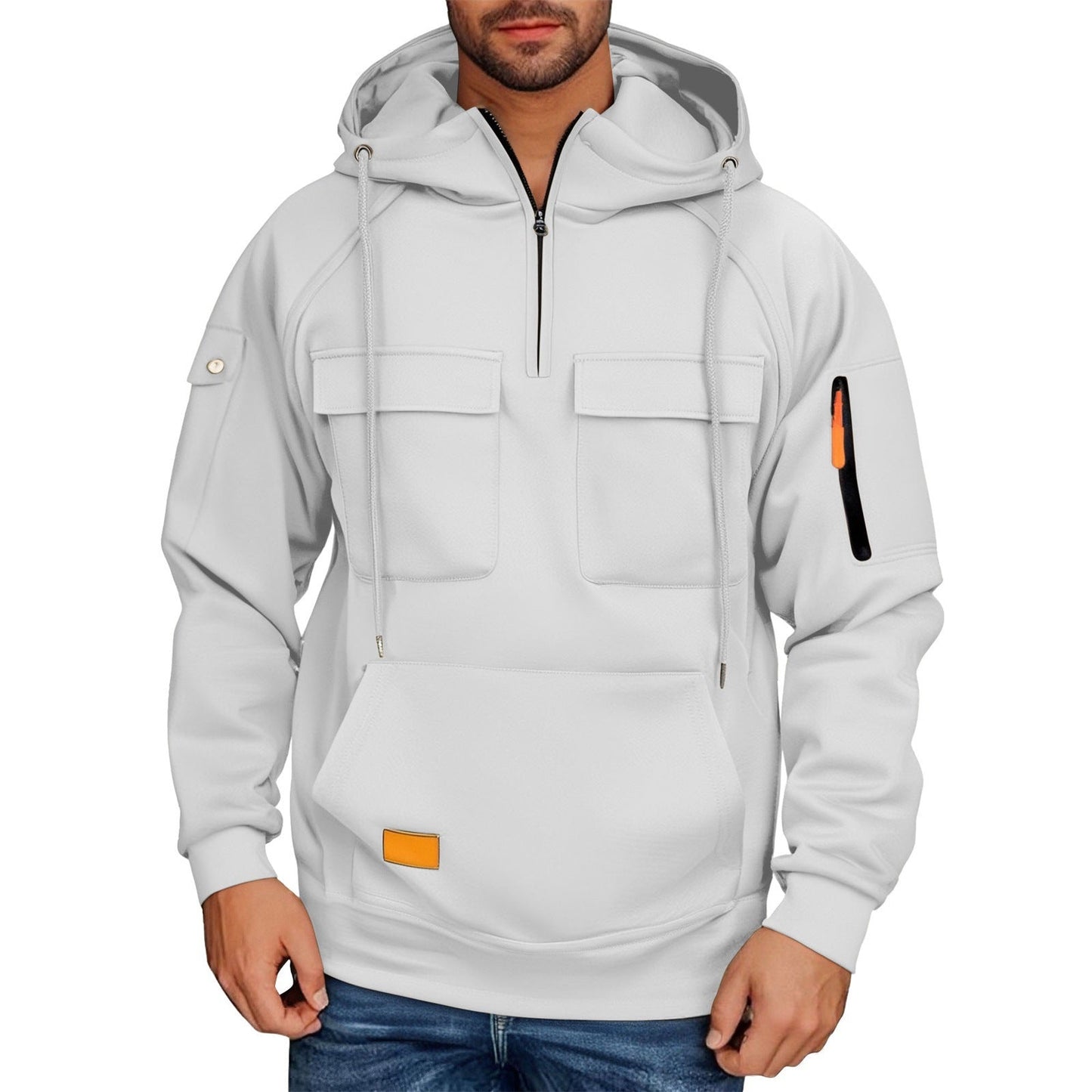 Herren Alltags-Hoodie mit praktischen Taschen BerlinGlamour: Herren Alltags-Hoodie ist ein stylisches und vielseitiges Accessoire für Damen, das mit einer Vielzahl von praktischen und modischen