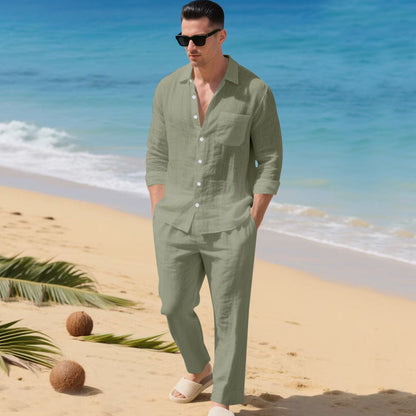 Herren Leinenanzug Leicht Modern Sommer