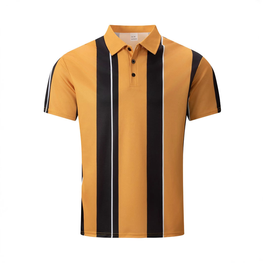 Herren Polo-Shirt Streifenmuster Modern Slim Fit