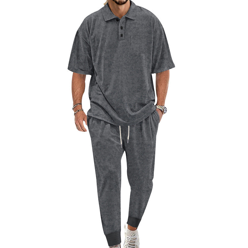 Herren Freizeit-Set Jogginghose Poloshirt Bequem Modern