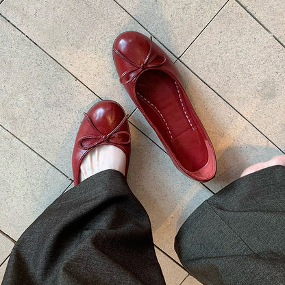 Damen Ballerinas Bequem Komfort Schleifendetails - BerlinGlamour