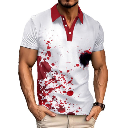 Herren Poloshirt Farbverlauf Modern Kragen