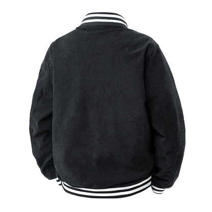 Herren Cordjacke Lässig Elastisch Mit Kontrast