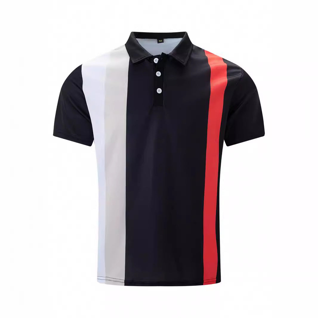 Herren Polohemd Modern Farbblock Design Atmungsaktiv