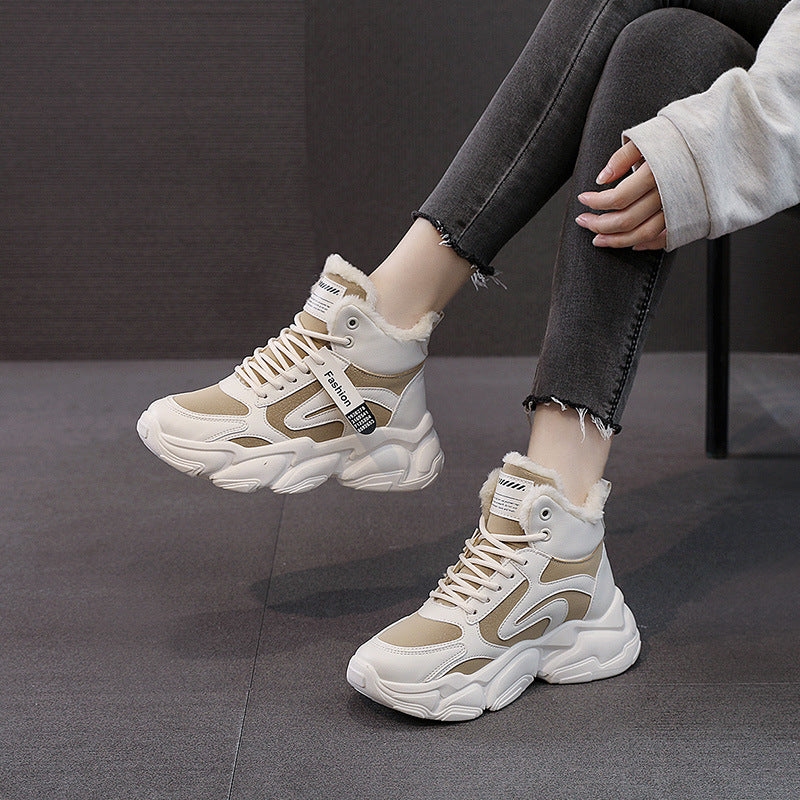 Damen Sneaker Warm Innenfutter Rutschfeste Sohle Modisch