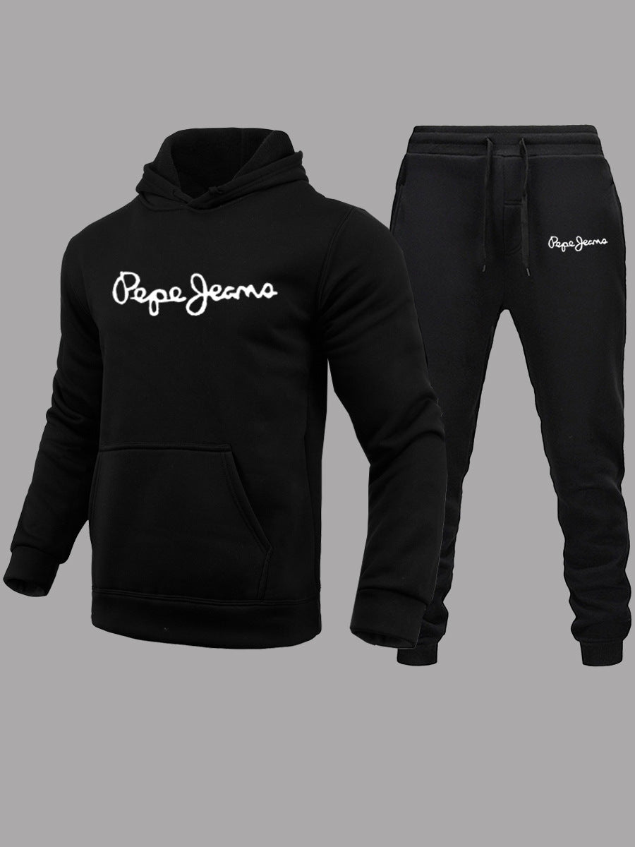 Herren Hoodie Set mit Jogginghose Trendig Grau Schwarz