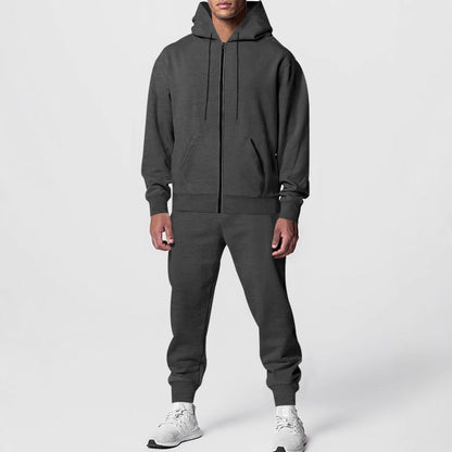 Herren Fleece Jogginganzug Kapuze Sportlich Bequem - BerlinGlamour