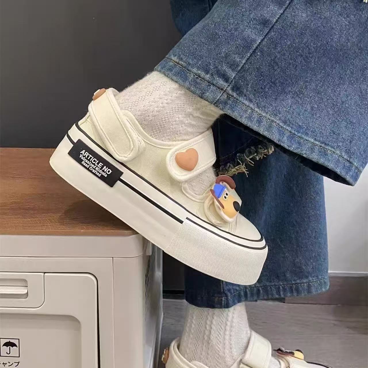 Damen Sneaker Sportlich Bequem Klettverschluss Weißen