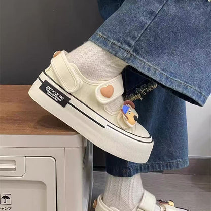 Damen Sneaker Sportlich Bequem Klettverschluss Weißen