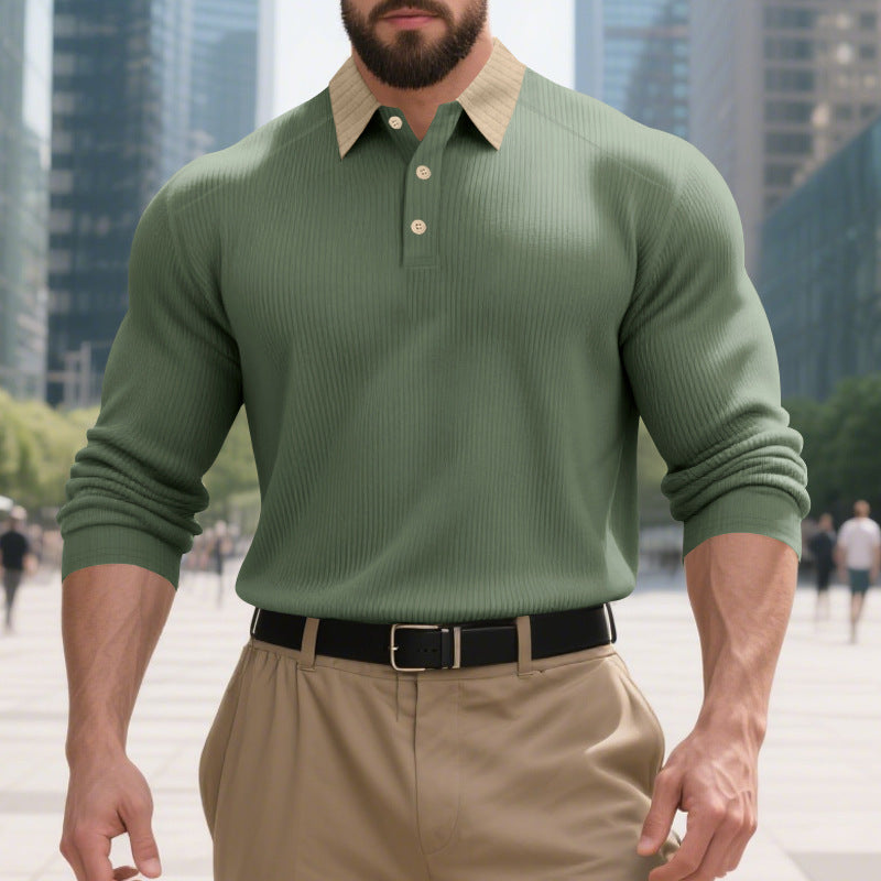 Herren Poloshirt Strukturiert Modern mit Kontrastdetails