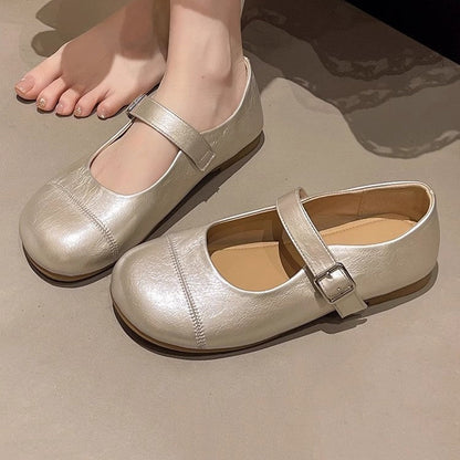 Damen Ballerinas Elegante Komfort Schuhe Mit Riemchen - BerlinGlamour