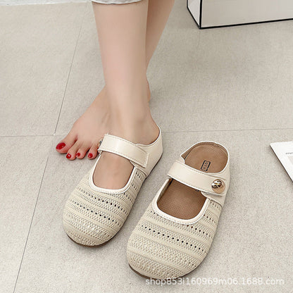 Damen Ballerinas Bequem Verstellbar Mit Riemen