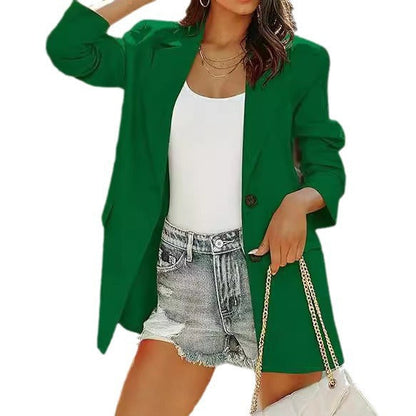 Damen Blazer Oversized Strukturiert Damenjacke