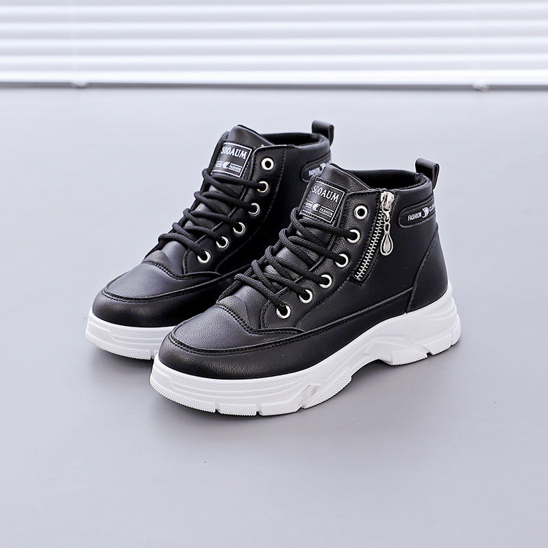 Damen Sneaker High-Top bequem rutschfest Schwarz