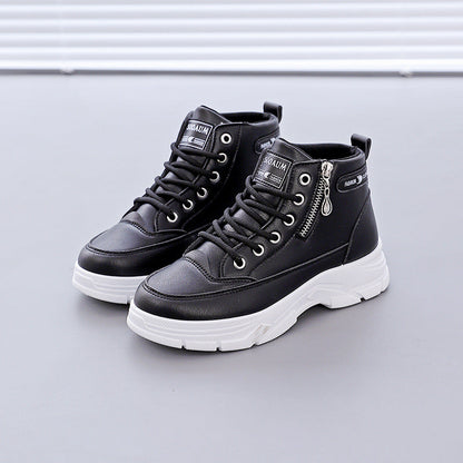 Damen Sneaker High-Top bequem rutschfest Schwarz