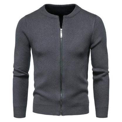 Herren Strickjacke Modern mit Zipper und Hochkragen