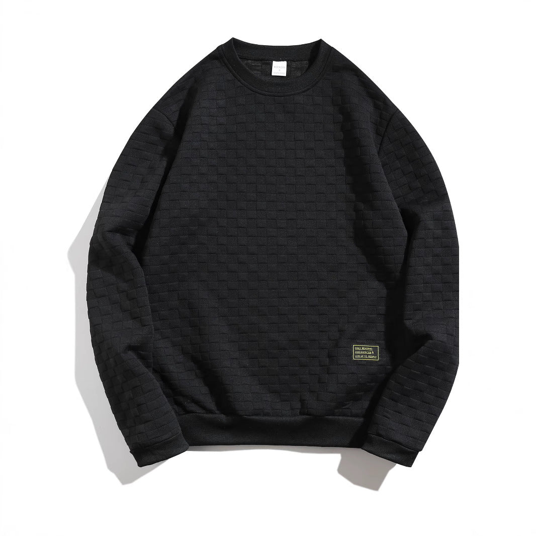 Herren Sweatshirt Strukturiert Modern Rundhals