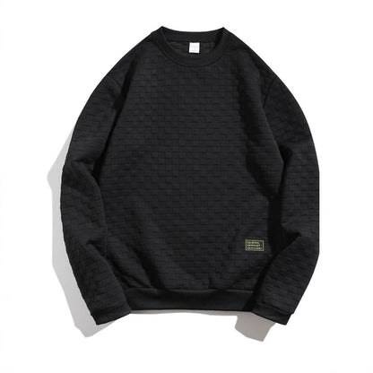 Herren Sweatshirt Strukturiert Modern Rundhals