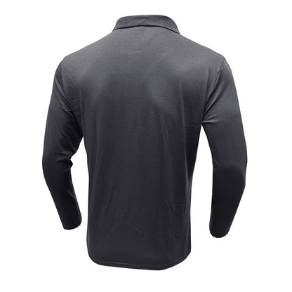 Herren Polo Shirt Langarm Fein gestreift Modern