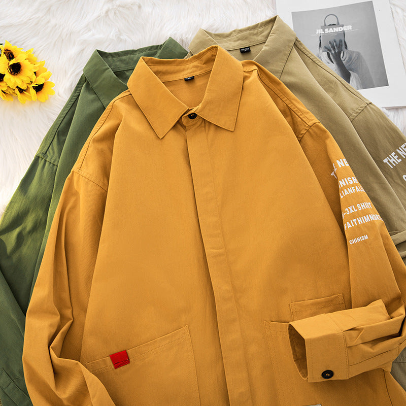 Herren Hemdjacke Lässig Modern mit Taschen