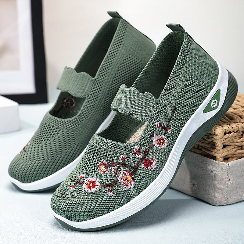 Damen Ballerinas Slip-On mit Blumenmuster - BerlinGlamour