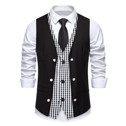 Herren Weste Elegant Kariert Modern