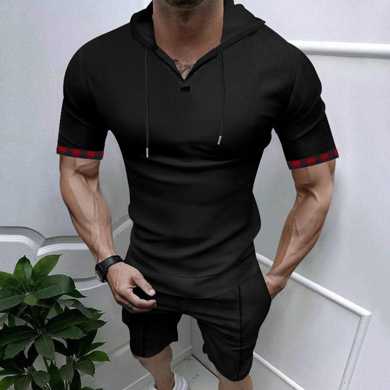 Herren Sportshirt Kapuzenhemd KontrastFarben Modern