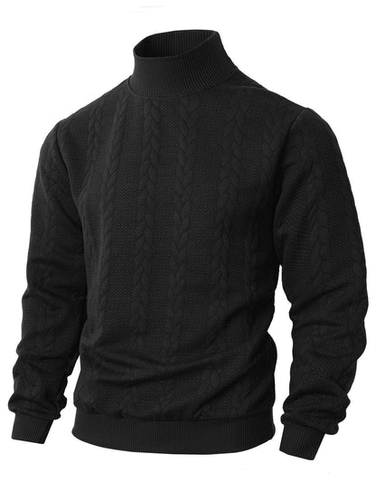 Herren modischer Pullover mit strukturiertem Stehkragen Berlin-Glamour