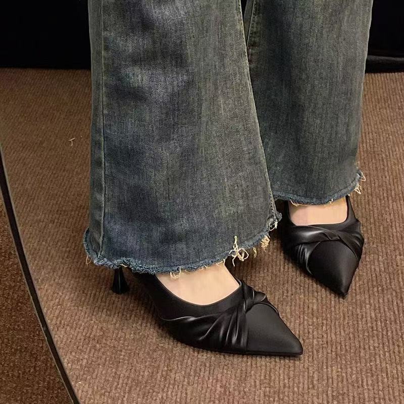 Damen Slingpumps Elegante Schmale Absätze Asymmetrisch