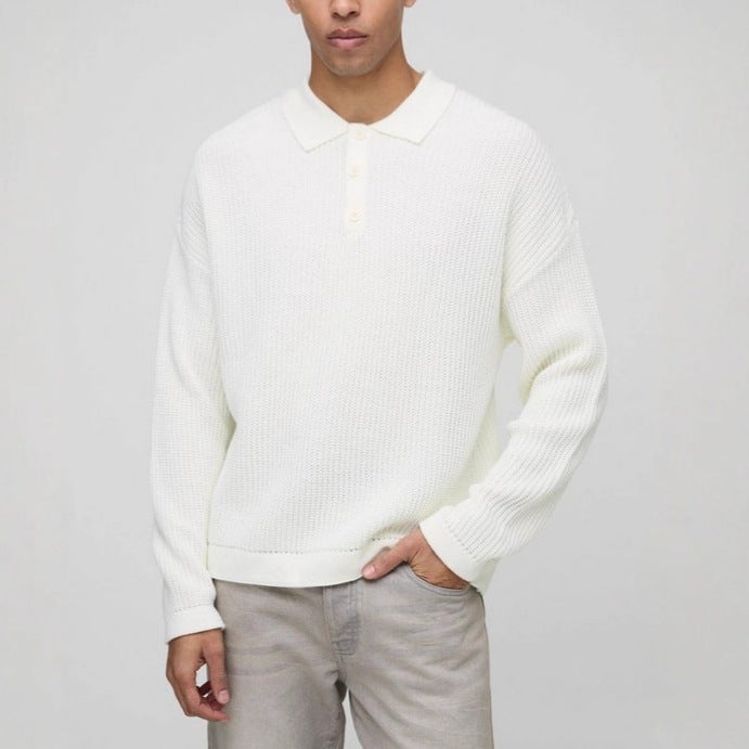 Herren Strickpullover Lässig Knopfleiste Modern - BerlinGlamour