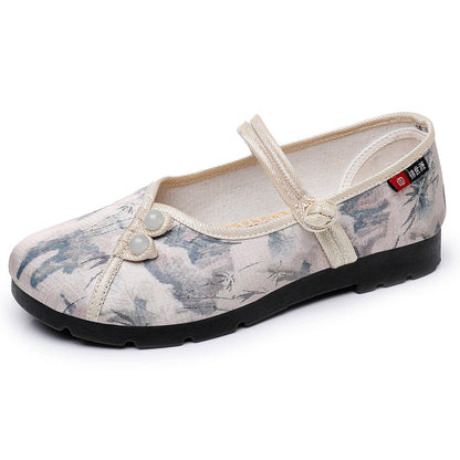Damen Ballerinas Komfort Sohle Dekorativ Knöpfe