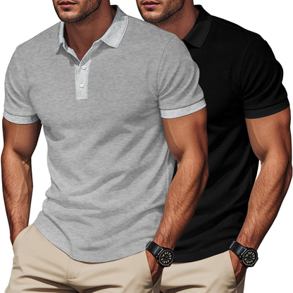 Herren Poloshirt Klassisch Strukturiert Modern