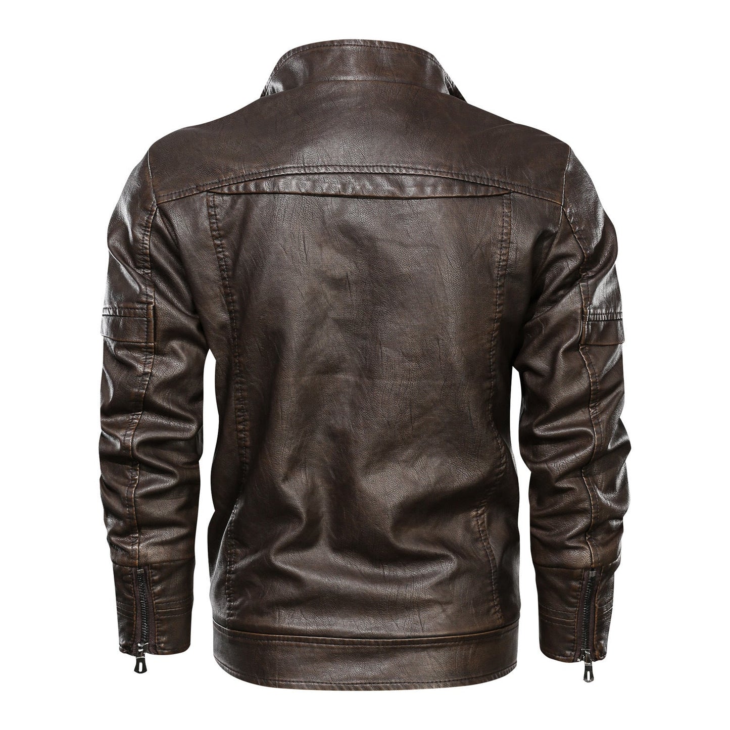 Herren Lederjacke Lässig Mit Taschen Modern Schnitt